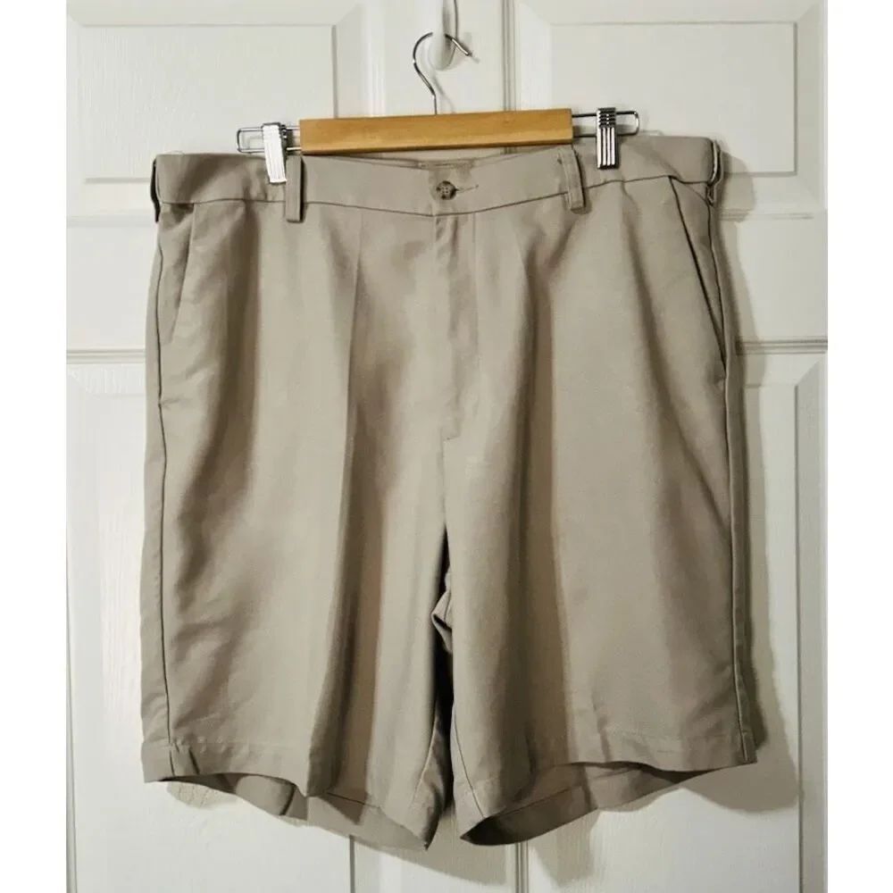 Dockers Golf Mens 38 Flat Front Relaxed Fit Khaki Shorts